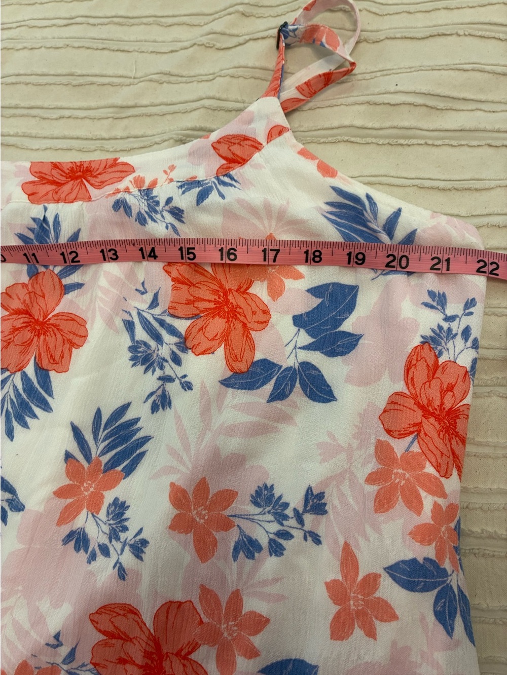 Beautiful GAP Floral Sundress with Coral & Blue Blooms XL. Sleeveless - Picture 8 of 8